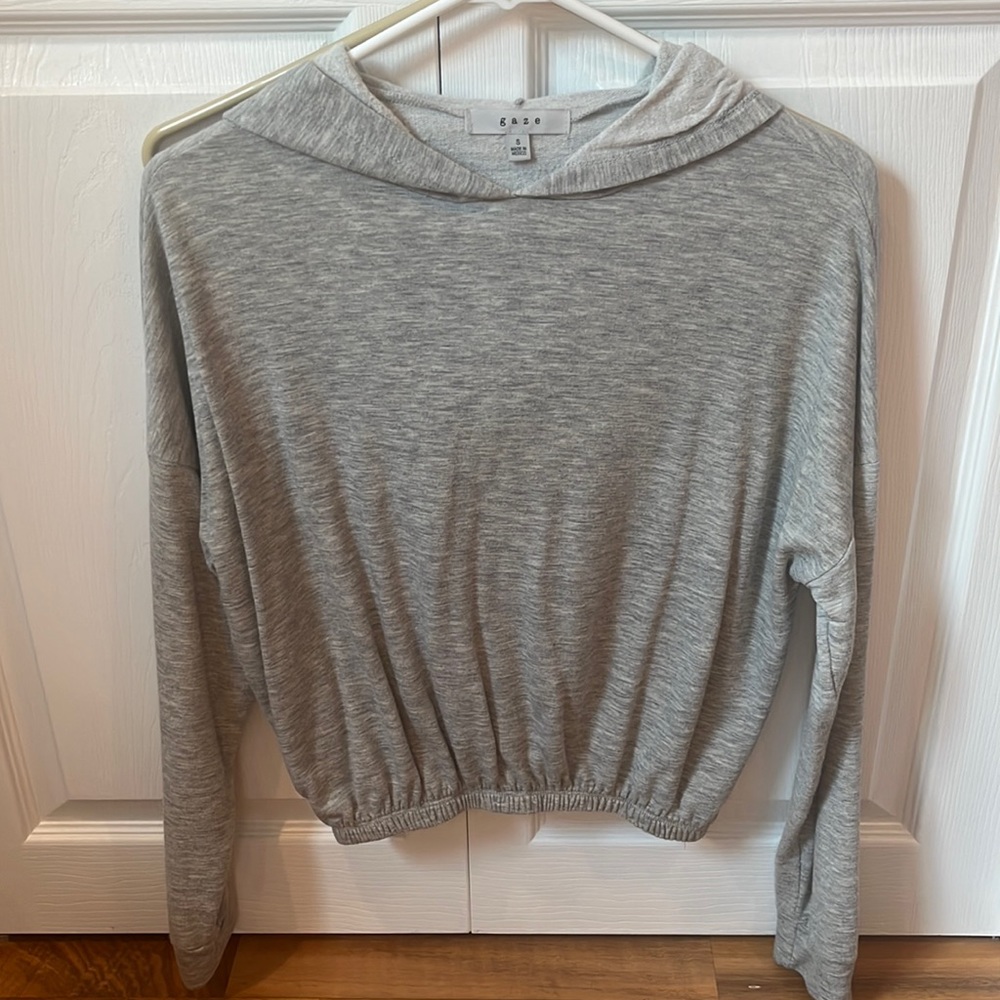 Grey crop hoodie
